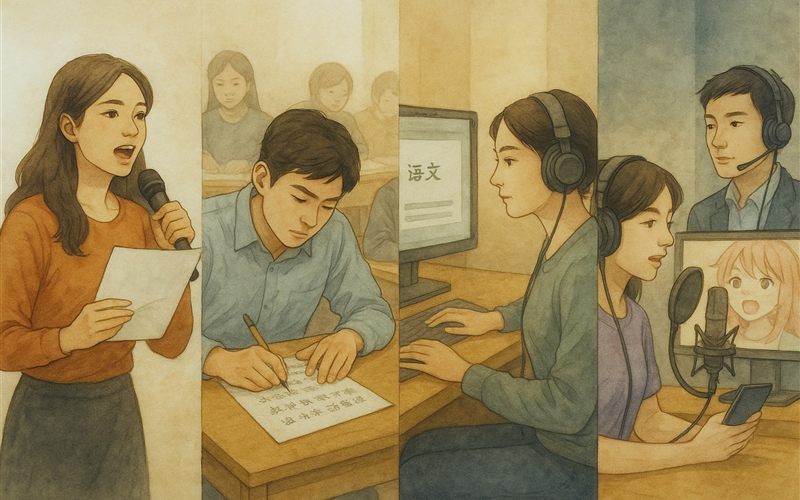 中国語キャリアチャレンジ支援のイメージイラスト